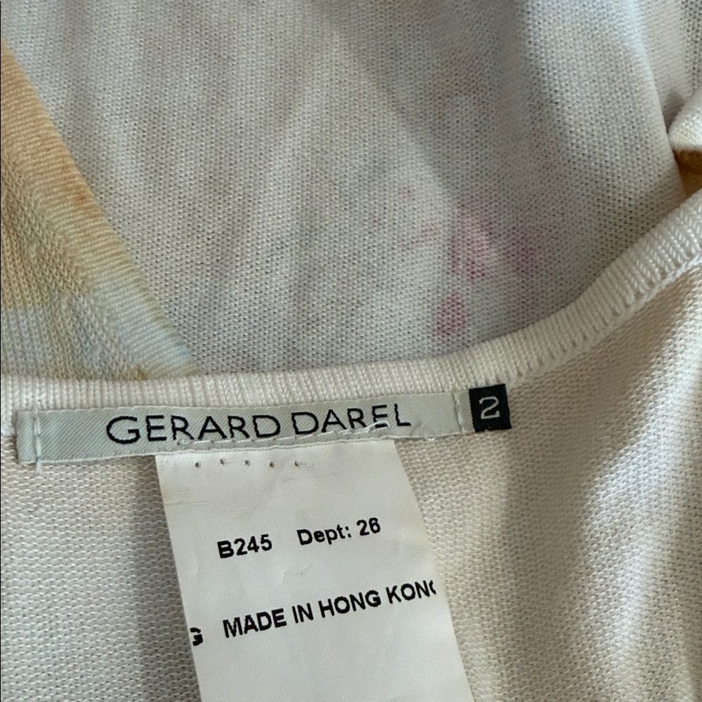 Vintage Gerard Darel Beige Graphic Long Sleeve Top cardigan set 2 - Picture 8 of 8